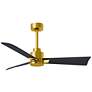 42" Matthews Alessandra Brass and Matte Black Ceiling Fan with Remote