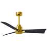 42" Matthews Alessandra Brass and Matte Black Ceiling Fan with Remote