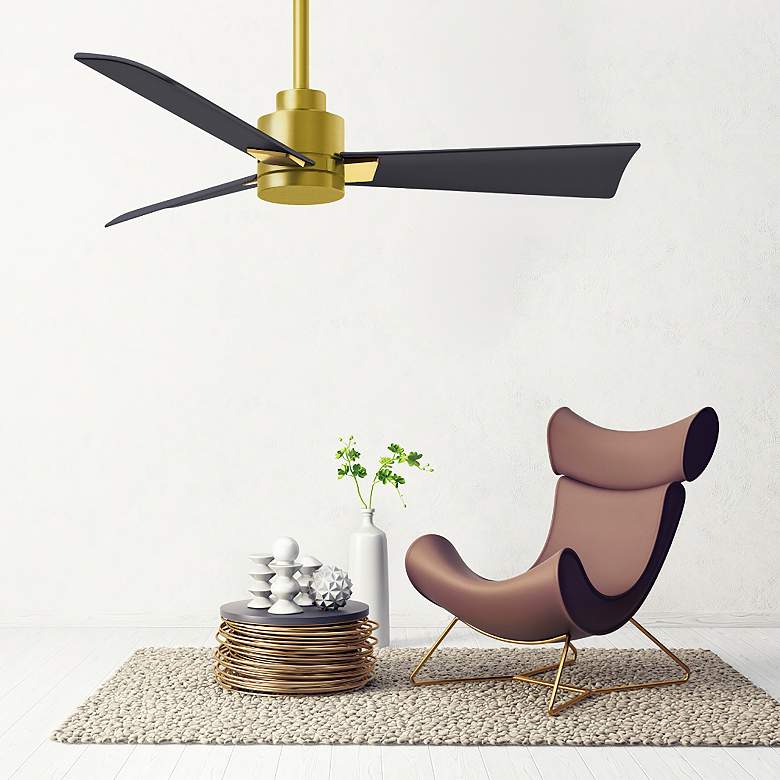 Image 6 42" Matthews Alessandra Brass and Matte Black Ceiling Fan with Remote more views