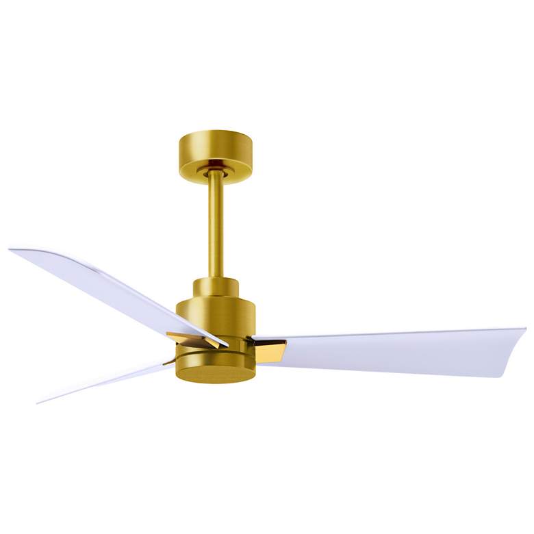 Image 1 42" Matthews Alessandra Brass and White Ceiling Fan with Remote