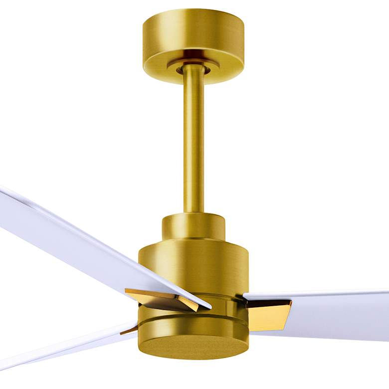 Image 2 42" Matthews Alessandra Brass and White Ceiling Fan with Remote more views
