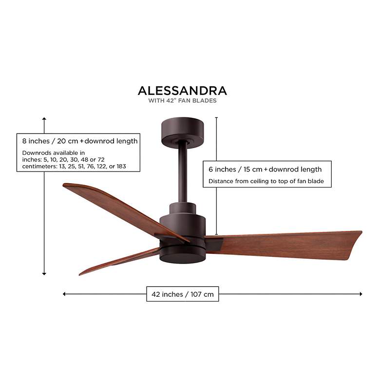 Image 7 42" Matthews Alessandra Bronze and Barnwood Ceiling Fan with Remote more views