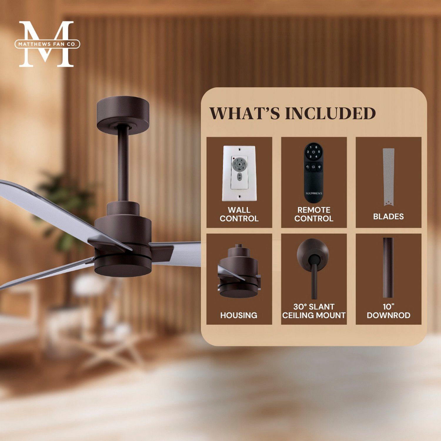 42" Matthews Alessandra Bronze and Nickel Ceiling Fan with Remote