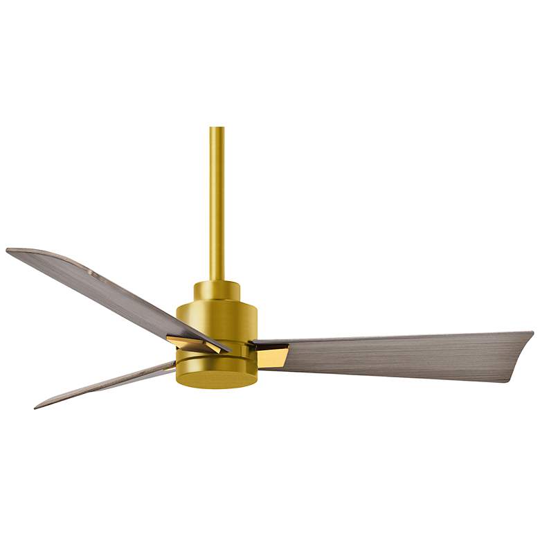 Image 1 42 inch Matthews Alessandra Brushed Brass Gray Ash Ceiling Fan with Remote