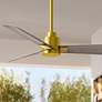 1_42" Matthews Alessandra Brushed Brass Gray Ash Ceiling Fan with Remote
