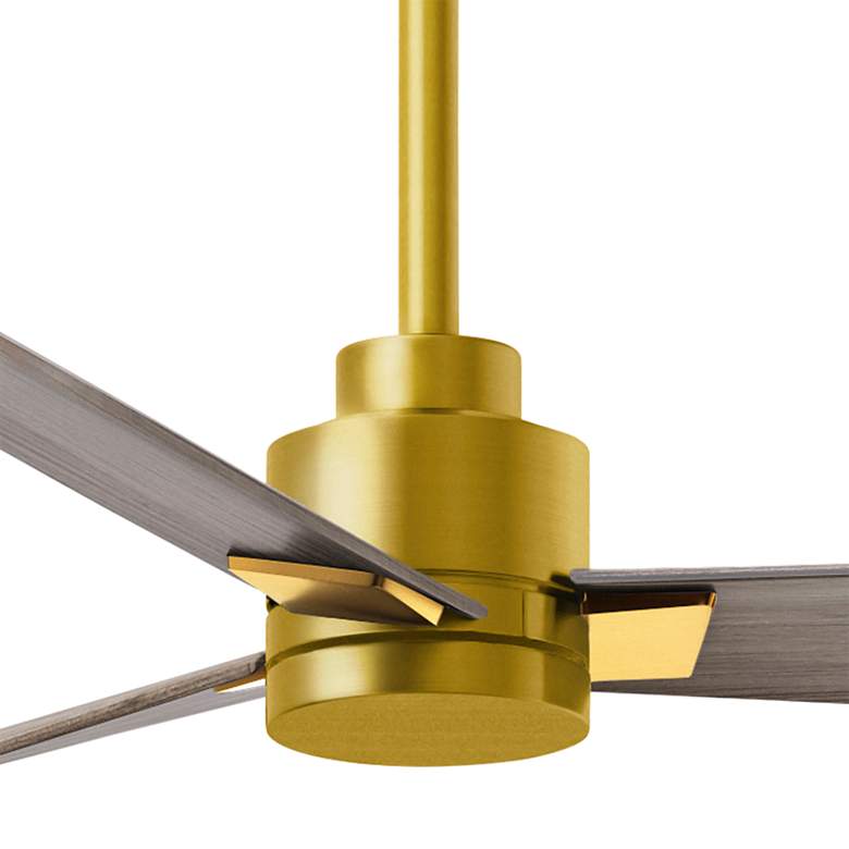 Image 3 42" Matthews Alessandra Brushed Brass Gray Ash Ceiling Fan with Remote more views