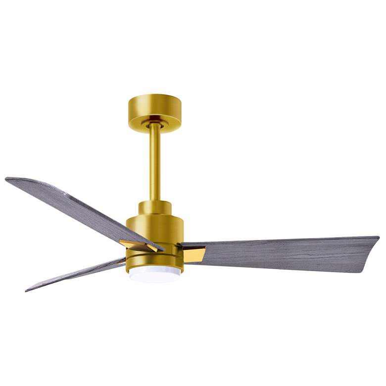Image 1 42 inch Matthews Alessandra Damp LED Barnwood and Brass Fan with Remote