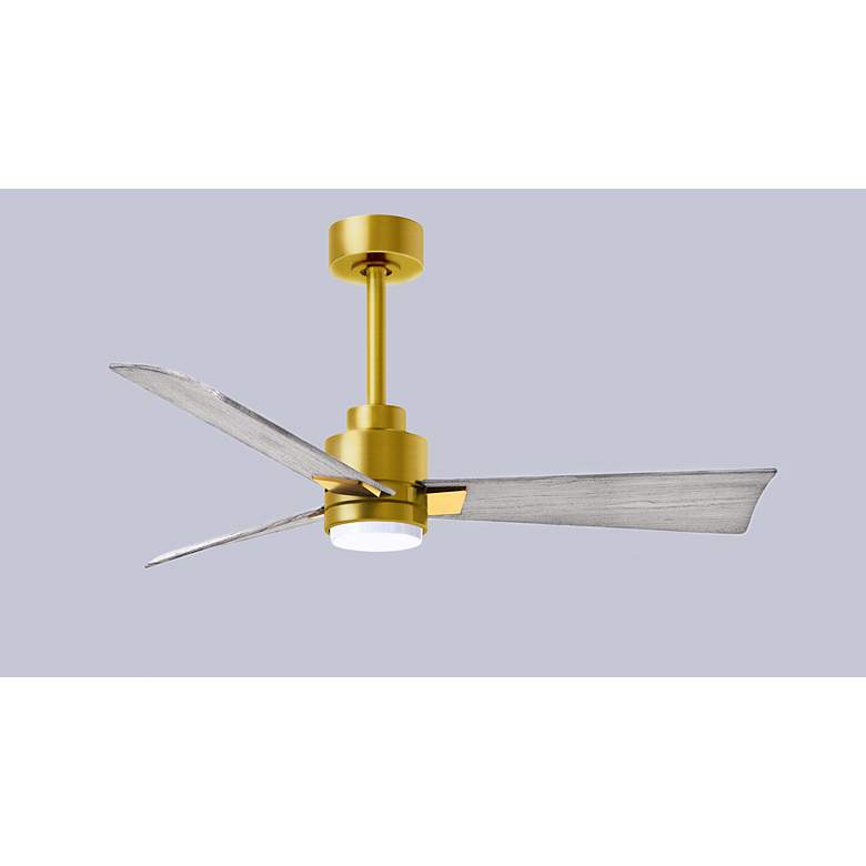Image 4 42" Matthews Alessandra Damp LED Barnwood and Brass Fan with Remote more views