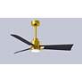 7_42" Matthews Alessandra Damp LED Black Brass Ceiling Fan with Remote more views