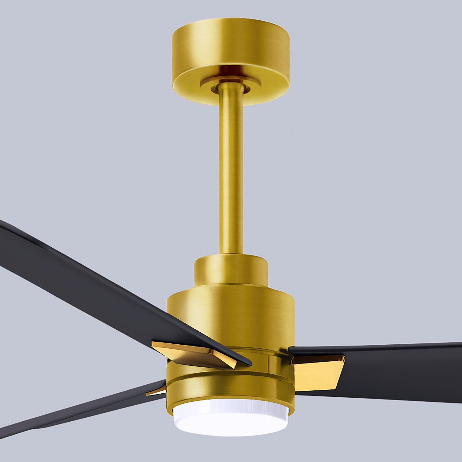 42" Matthews Alessandra Damp LED Black Brass Ceiling Fan with Remote