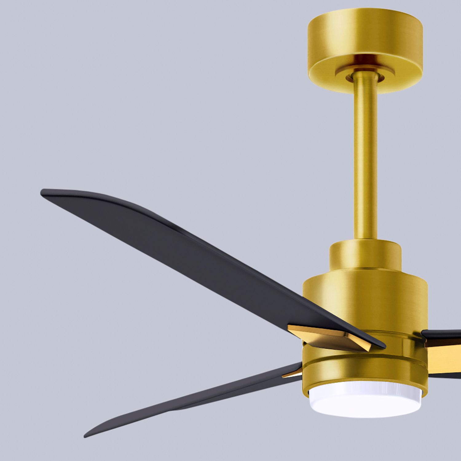 42" Matthews Alessandra Damp LED Black Brass Ceiling Fan with Remote