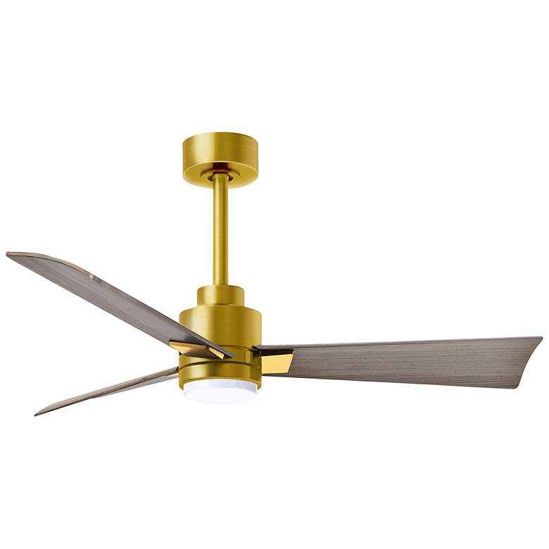 Image 1 42" Matthews Alessandra Damp LED Brass Gray Ceiling Fan with Remote