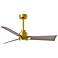 42" Matthews Alessandra Damp LED Brass Gray Ceiling Fan with Remote
