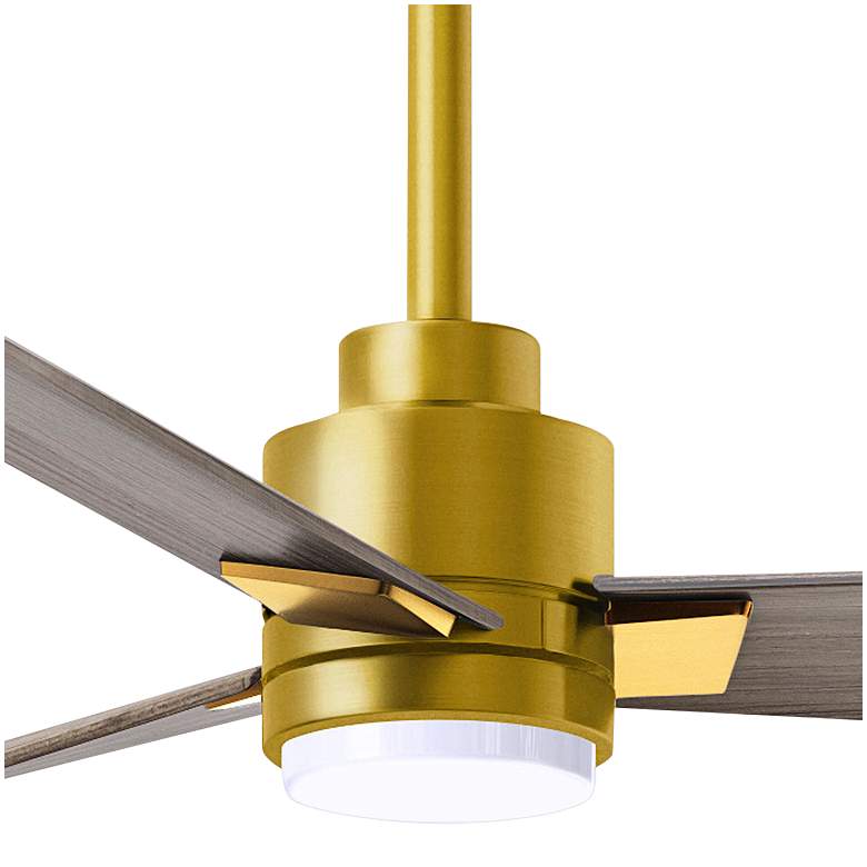 Image 3 42" Matthews Alessandra Damp LED Brass Gray Ceiling Fan with Remote more views