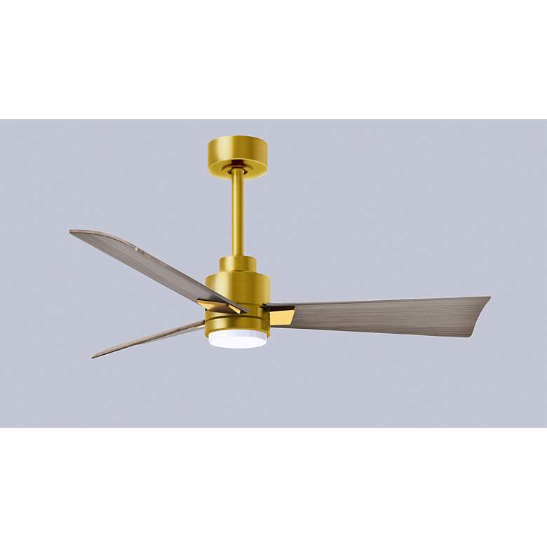 Image 7 42" Matthews Alessandra Damp LED Brass Gray Ceiling Fan with Remote more views