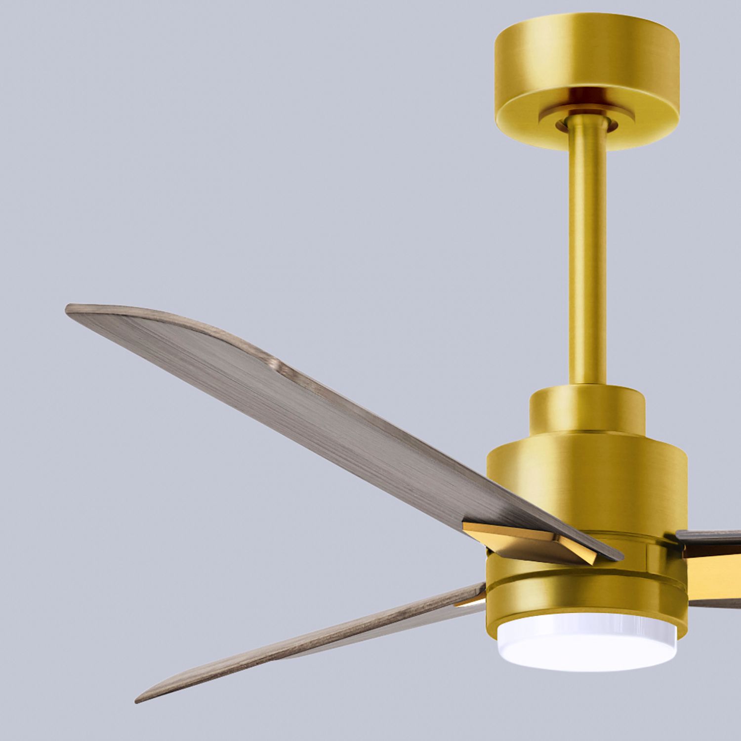 42" Matthews Alessandra Damp LED Brass Gray Ceiling Fan with Remote