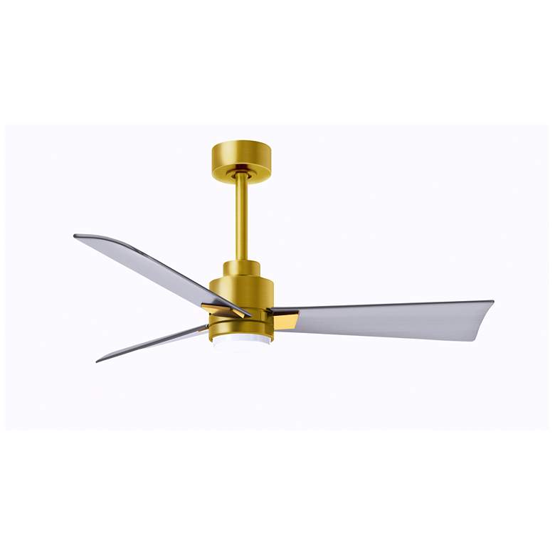 Image 1 42 inch Matthews Alessandra Damp LED Brass Nickel Ceiling Fan with Remote