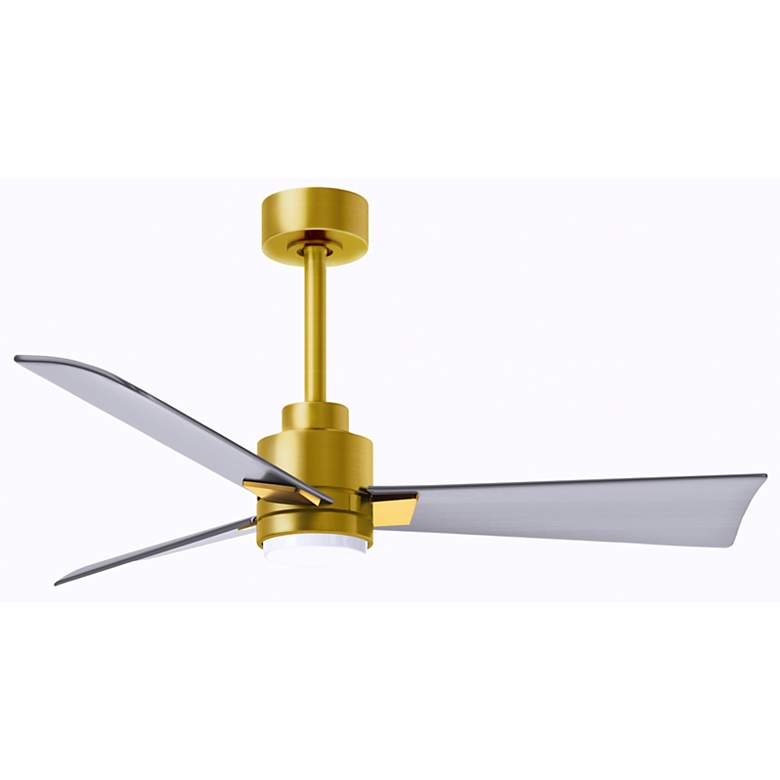 Image 2 42" Matthews Alessandra Damp LED Brass Nickel Ceiling Fan with Remote