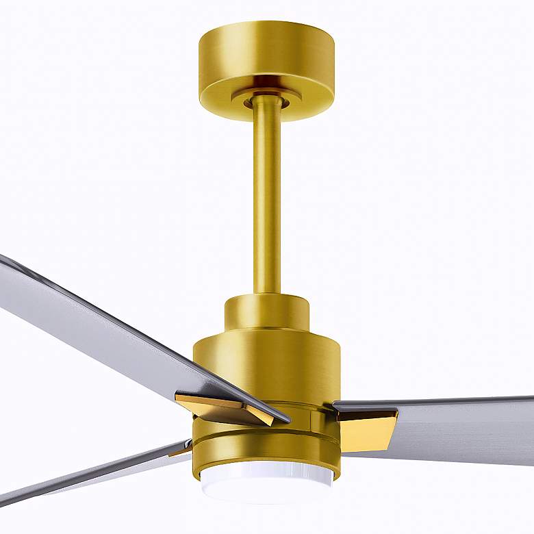Image 4 42" Matthews Alessandra Damp LED Brass Nickel Ceiling Fan with Remote more views