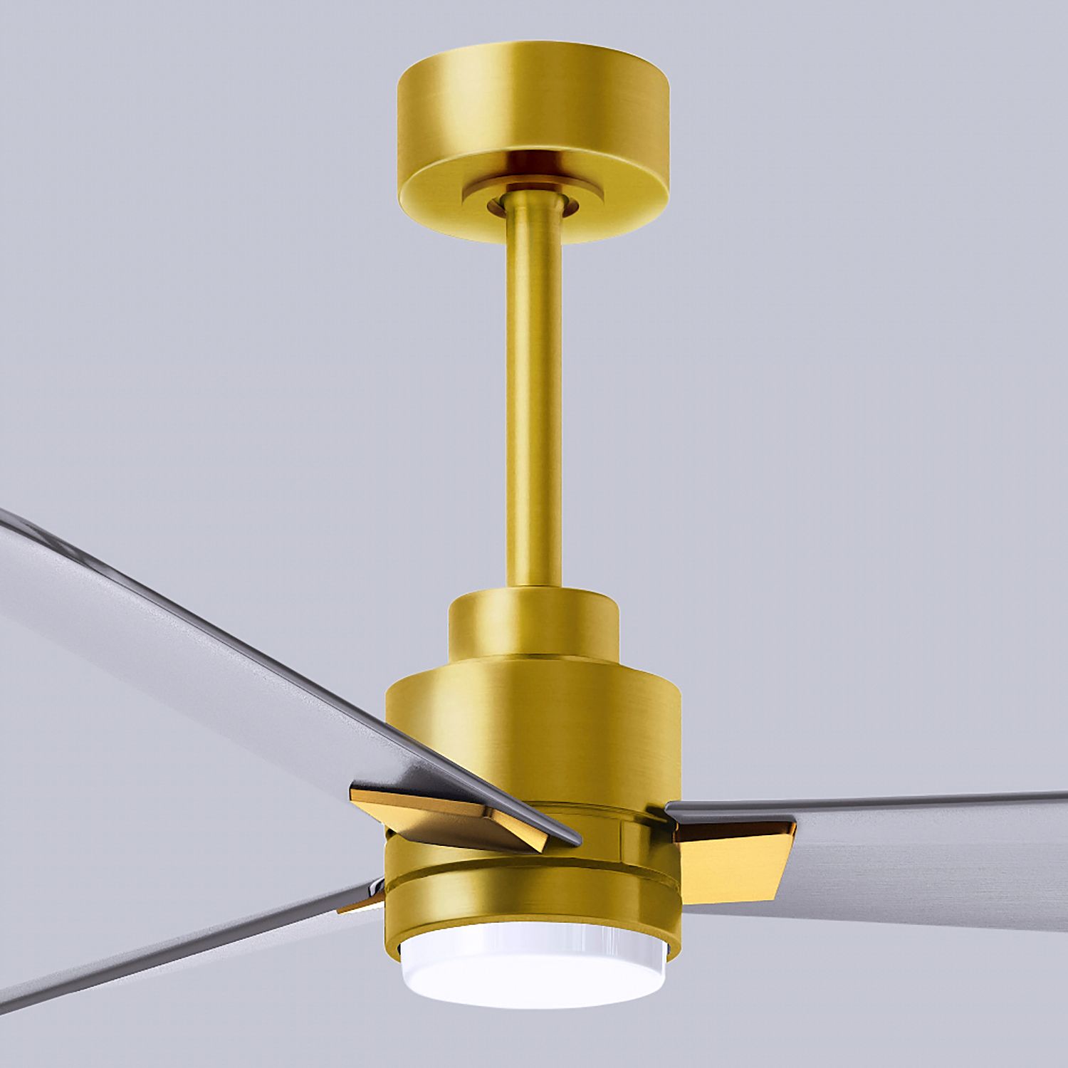 42" Matthews Alessandra Damp LED Brass Nickel Ceiling Fan with Remote