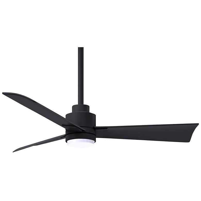 Image 1 42 inch Matthews Alessandra Damp LED Matte Black Ceiling Fan with Remote