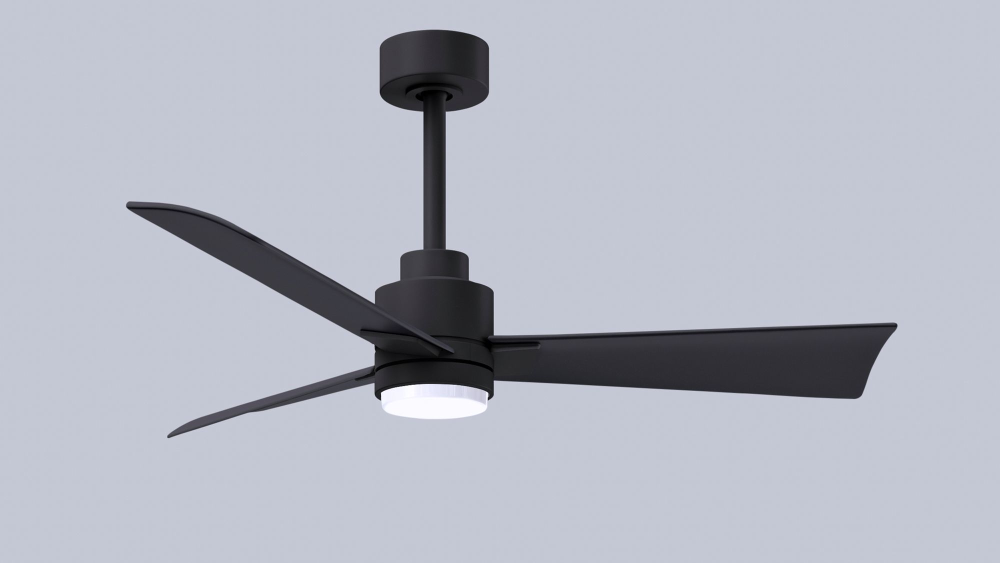 42" Matthews Alessandra Damp LED Matte Black Ceiling Fan with Remote