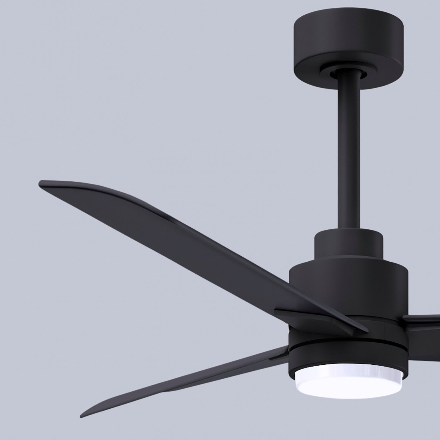 42" Matthews Alessandra Damp LED Matte Black Ceiling Fan with Remote