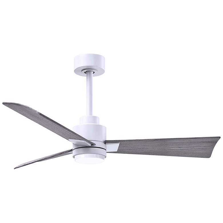 Image 1 42" Matthews Alessandra Damp LED White Barnwood Fan with Remote