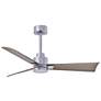 42" Matthews Alessandra Nickel and Gray Ash Ceiling Fan with Remote