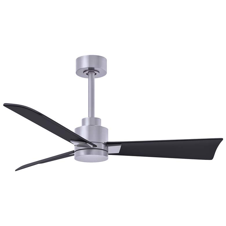 Image 1 42" Matthews Alessandra Nickel and Matte Black Ceiling Fan with Remote