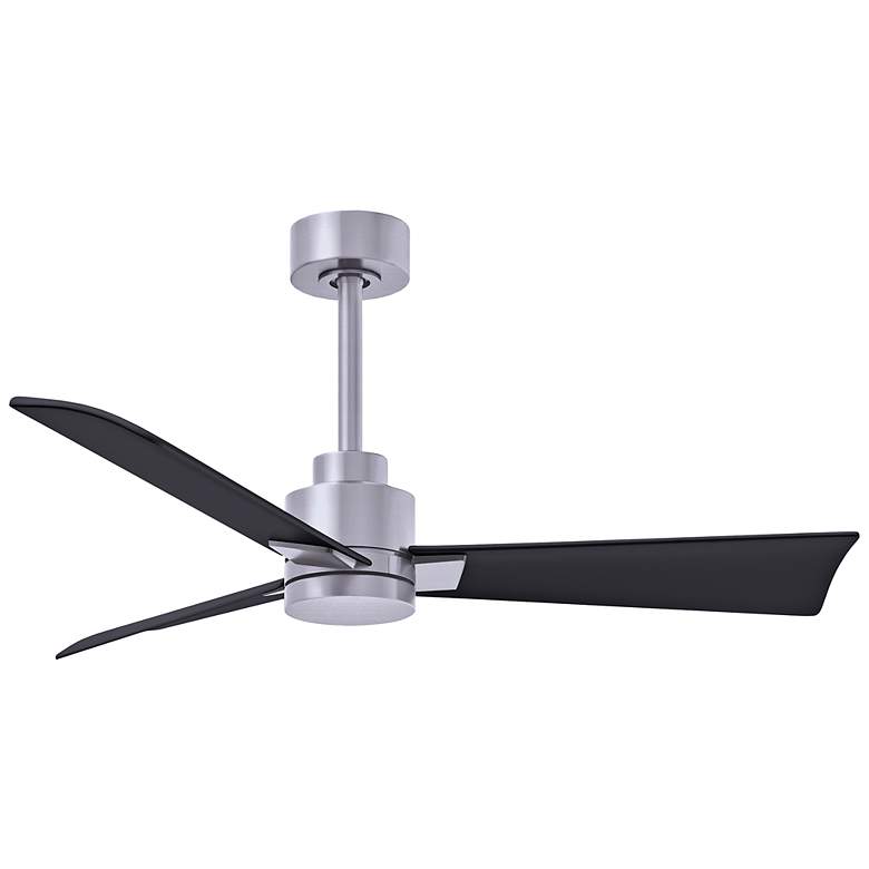 Image 1 42" Matthews Alessandra Nickel and Matte Black Ceiling Fan with Remote