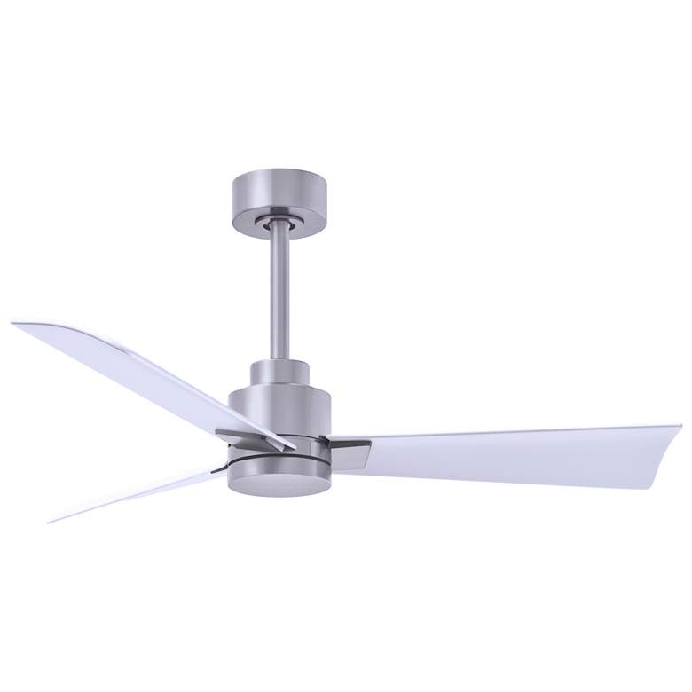 Image 1 42 inch Matthews Alessandra Nickel and Matte White Ceiling Fan with Remote
