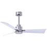 42" Matthews Alessandra Nickel and Matte White Ceiling Fan with Remote