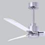 42" Matthews Alessandra Nickel and Matte White Ceiling Fan with Remote