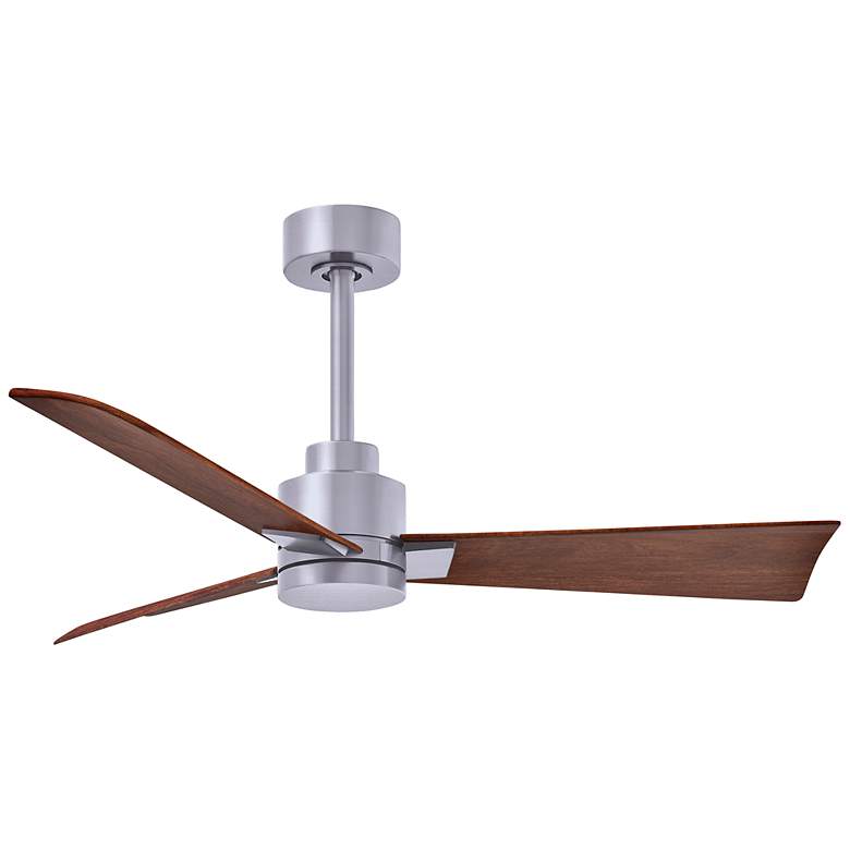Image 1 42" Matthews Alessandra Nickel and Walnut Ceiling Fan with Remote