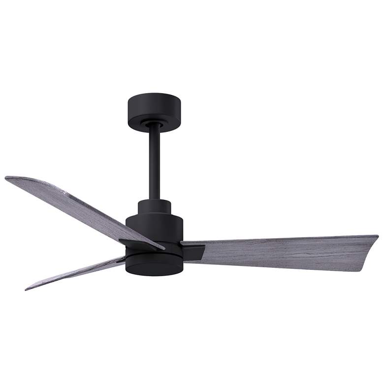 Image 1 42 inch Matthews Alessandra Wet Black and Barnwood Ceiling Fan with Remote