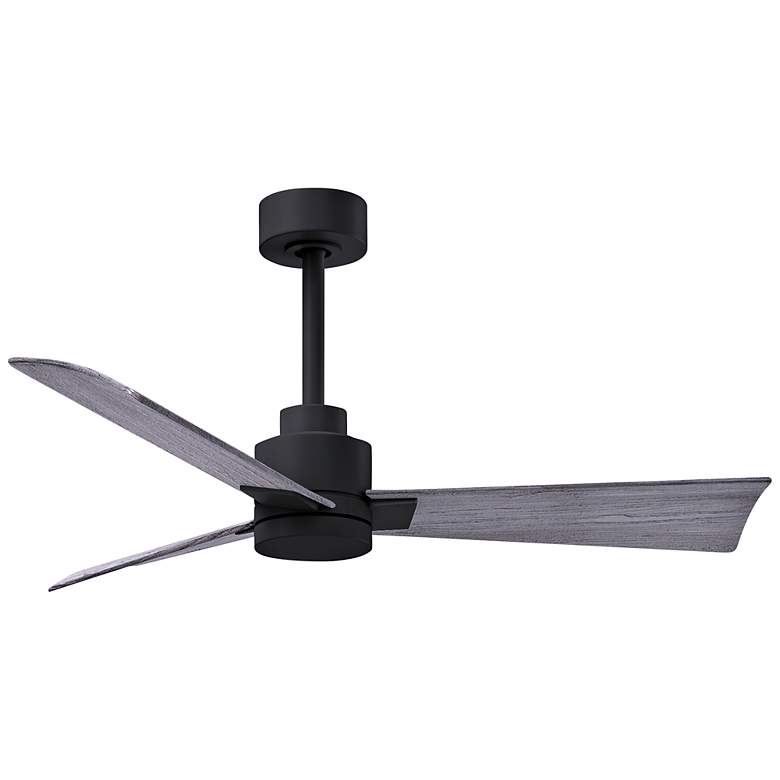 Image 1 42" Matthews Alessandra Wet Black and Barnwood Ceiling Fan with Remote