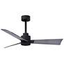 42" Matthews Alessandra Wet Black and Barnwood Ceiling Fan with Remote
