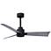 42" Matthews Alessandra Wet Black and Barnwood Ceiling Fan with Remote
