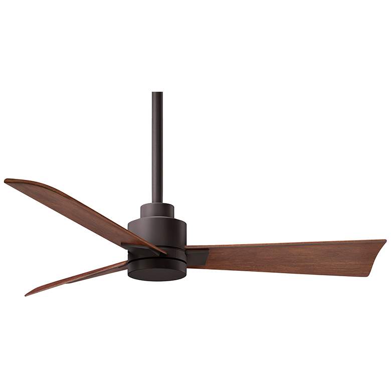 Image 1 42" Matthews Alessandra Wet Bronze Walnut Ceiling Fan with Remote