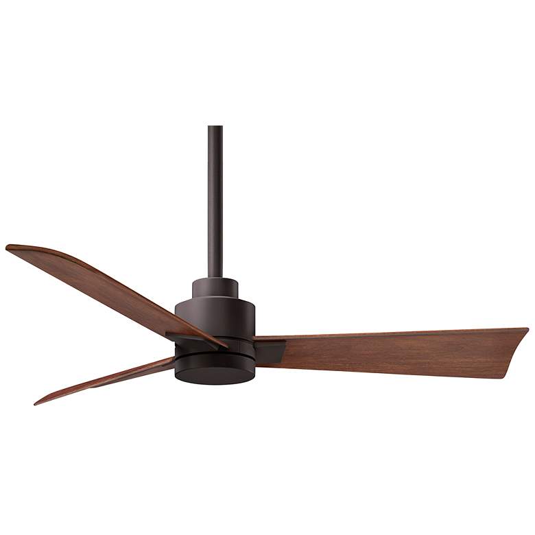 Image 1 42 inch Matthews Alessandra Wet Bronze Walnut Ceiling Fan with Remote