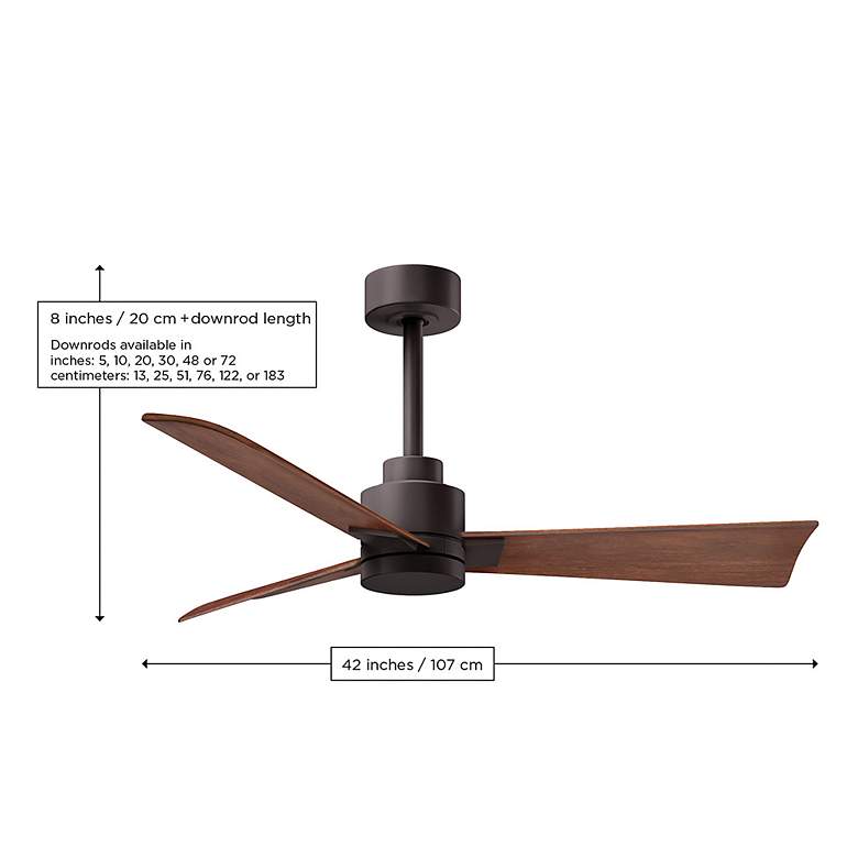 Image 4 42" Matthews Alessandra Wet Bronze Walnut Ceiling Fan with Remote more views