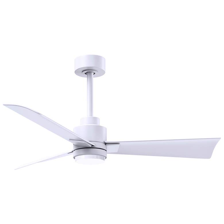 Image 1 42" Matthews Alessandra Wet LED Matte White Ceiling Fan with Remote
