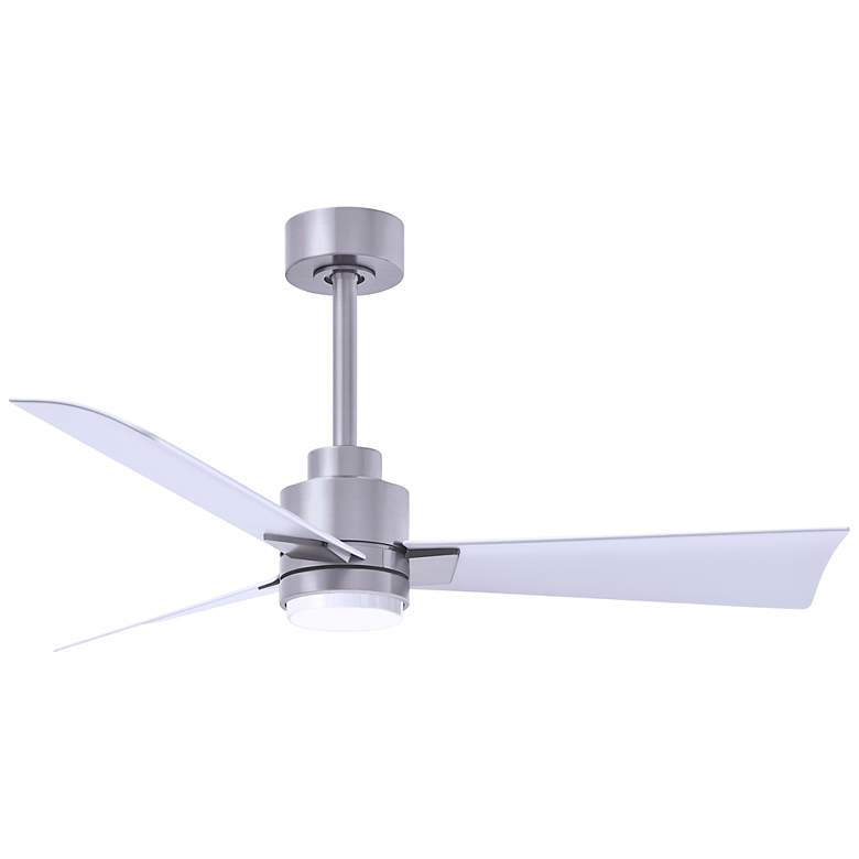 Image 2 42" Matthews Alessandra Wet LED Nickel White Ceiling Fan with Remote