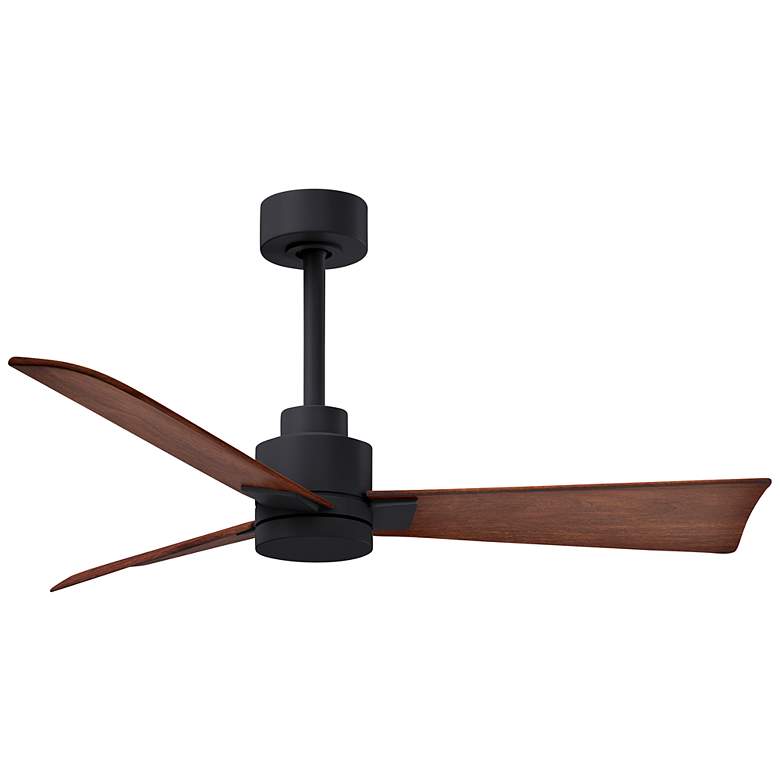 Image 1 42" Matthews Alessandra Wet Matte Black Walnut Ceiling Fan with Remote