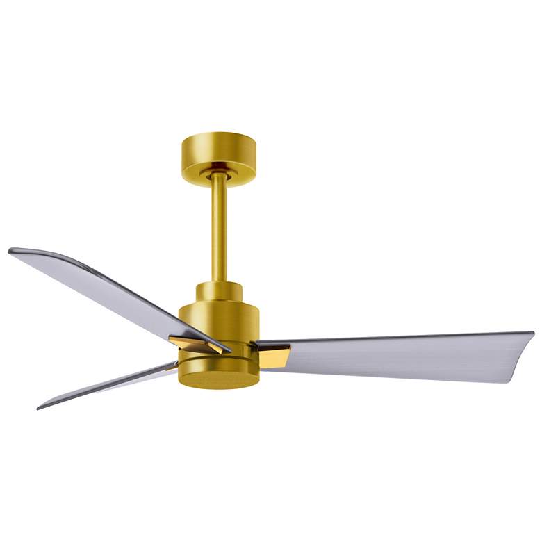 Image 1 42" Matthews Alessandra Wet Rated Brass Nickel Ceiling Fan with Remote