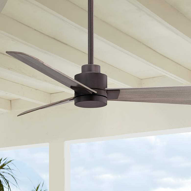 Image 1 42" Matthews Alessandra Wet Rated Bronze Ash Ceiling Fan with Remote