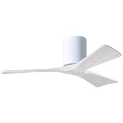 42" Matthews Fan Irene-3H Gloss White Hugger Ceiling Fan with Remote