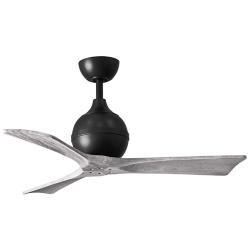 42" Matthews Irene 3 Matte Black and Barnwood Remote Ceiling Fan