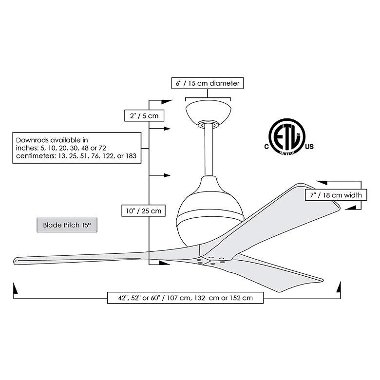 Image 7 42" Matthews Irene 3 Matte Black and Barnwood Remote Ceiling Fan more views